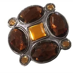 ART DECO VINTAGE AMBER AND CITRINE BROOCH